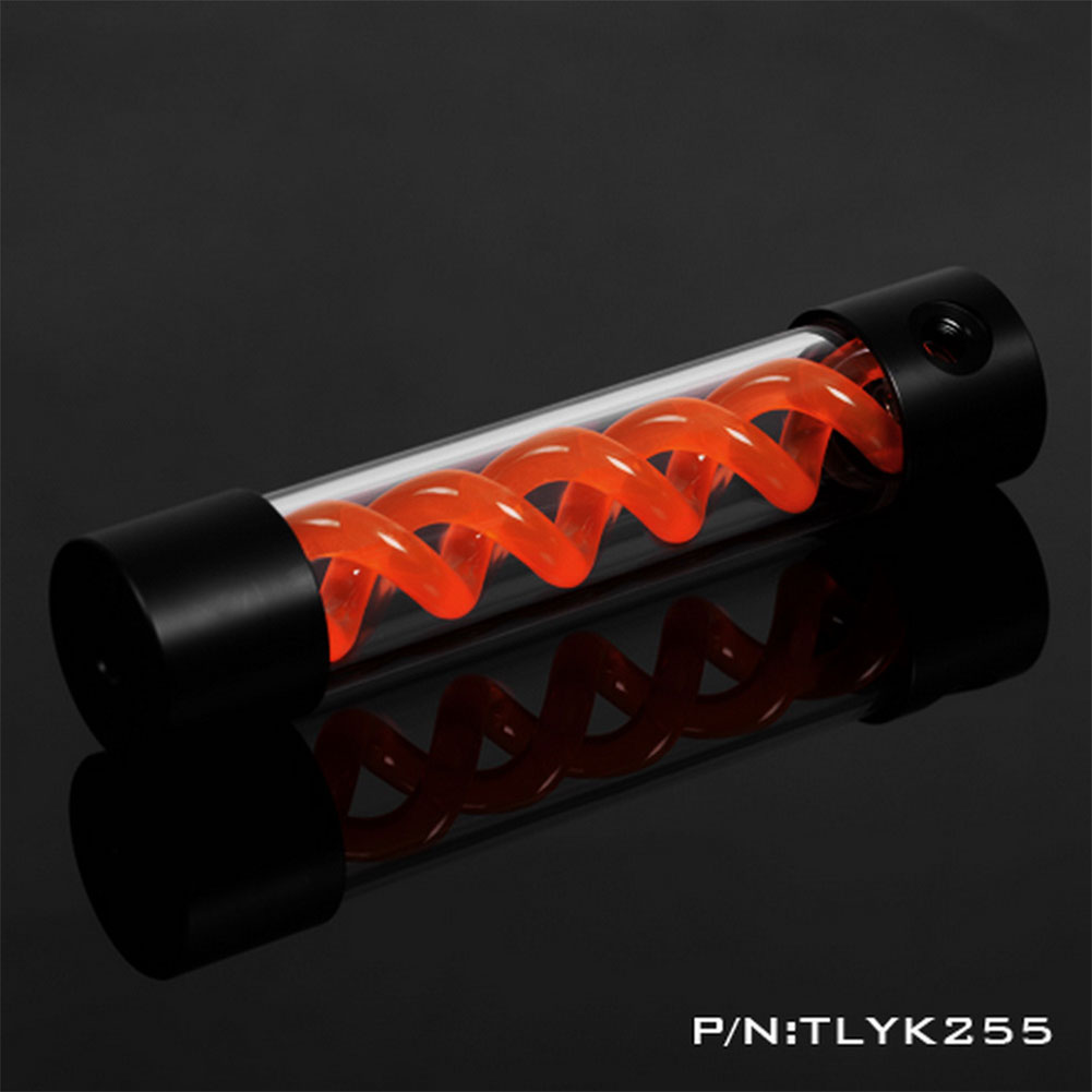 255mm Long T Virus Rotary Water Colling Water Tank for PC Liquid Cooling System 255 black cover orange