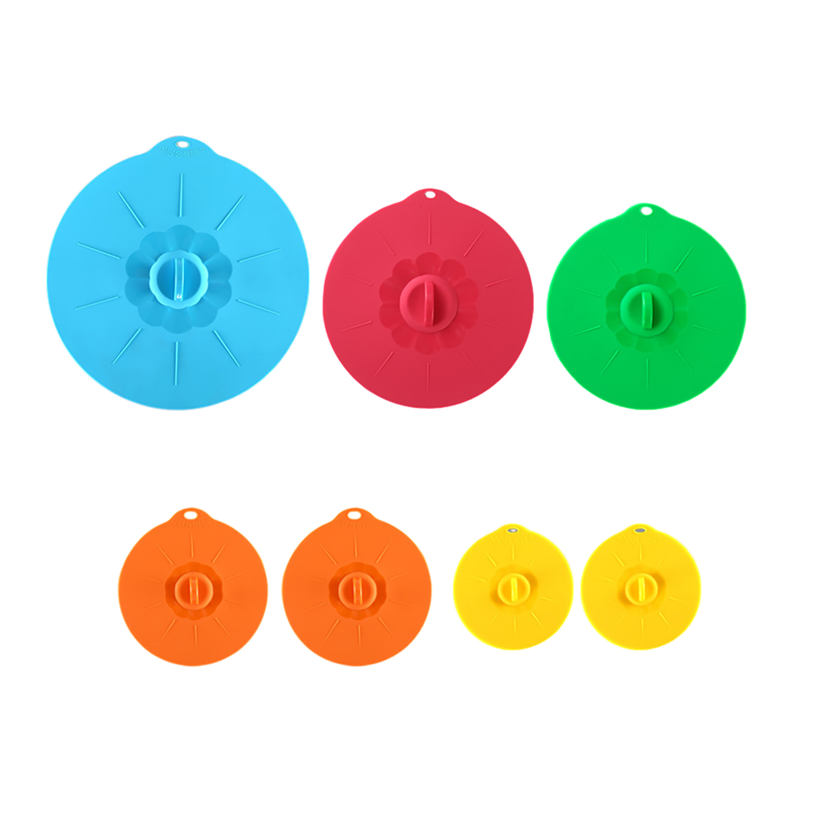 5 Pcs/ 7 Pcs Reusable Silicone Lids Heat Resistant Splatter Proof Suction Lids Microwave Cover