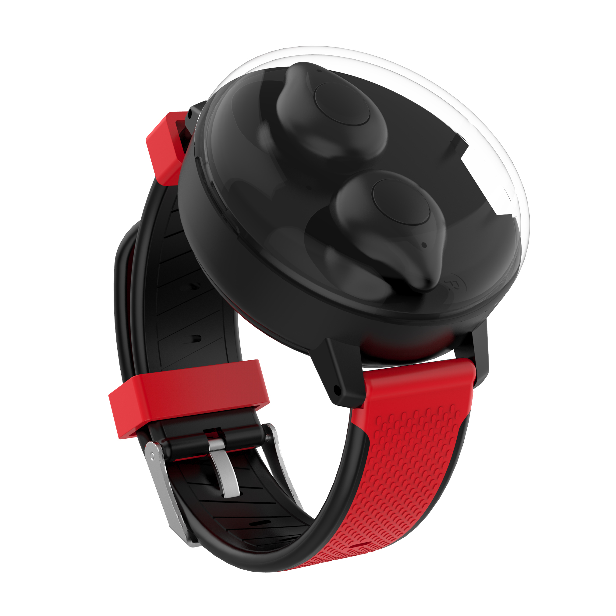 Bluetooth TWS Stereo Wireless Headphones 5.0 Charging Headset for Running red