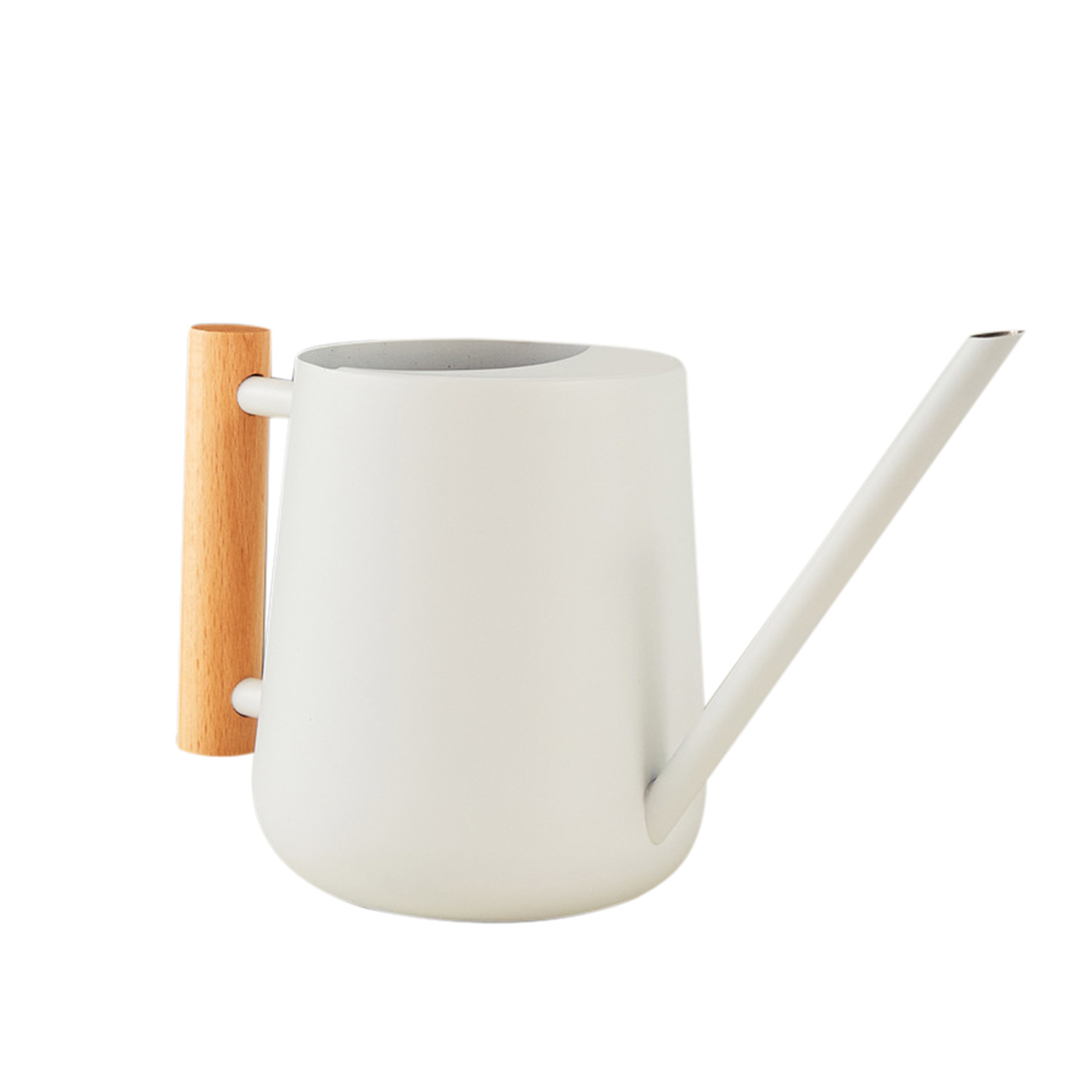 900ml Indoor Watering Can With Long Spout Comfortable Wooden Handle Stainless Steel Watering Can