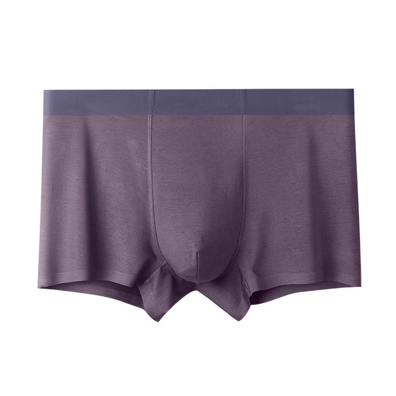 Men Underwear Plus Size Loose Modal Seamless Underpants Middle Waist Solid Color Breathable Underwear light purple 2XL (70-82.5kg)