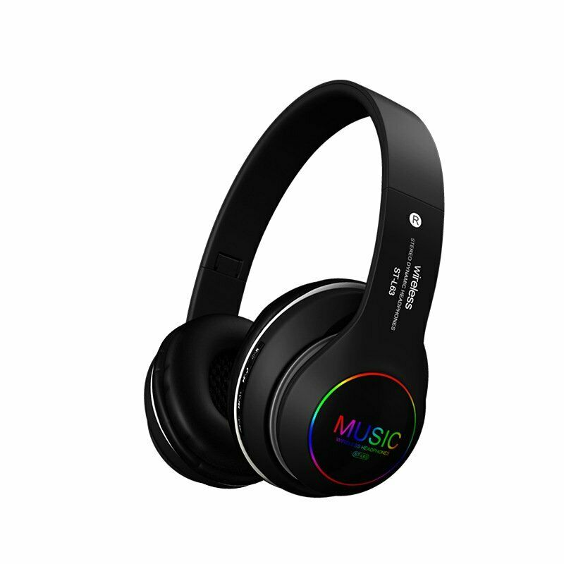 Wireless Bluetooth 5.0 Headphones Foldable Headset Earphones Noise Cancelling Sport Earphone black
