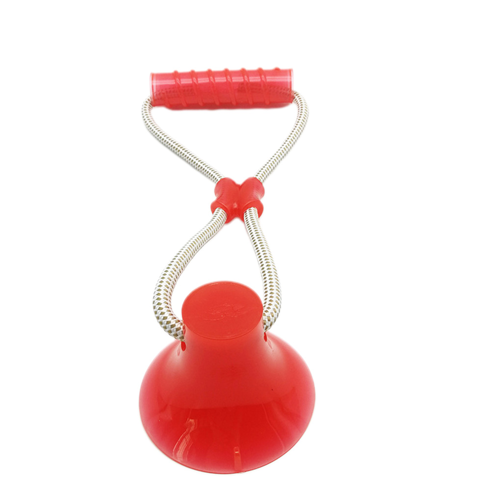 Multifunction Pet Molar Bite Dog Tos Rubber Chew Ball Cleaning Teeth Safe Elasticity Soft Puppy Suction Cup Dog Biting Toy red