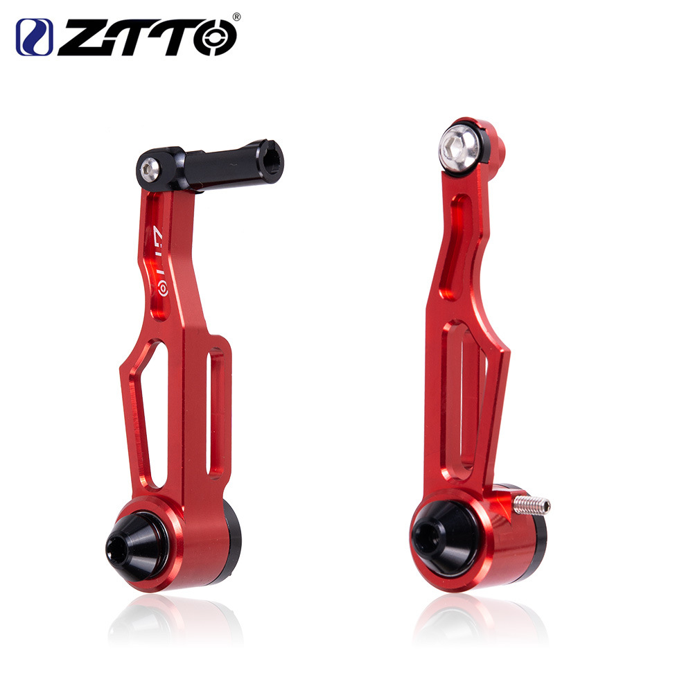 ZTTO Bicycle Folding Wheel Road Handbrake Handle V Brake Handle Ultra-light Hollow CNC Bicycle Accessories CNC short arm V brake red