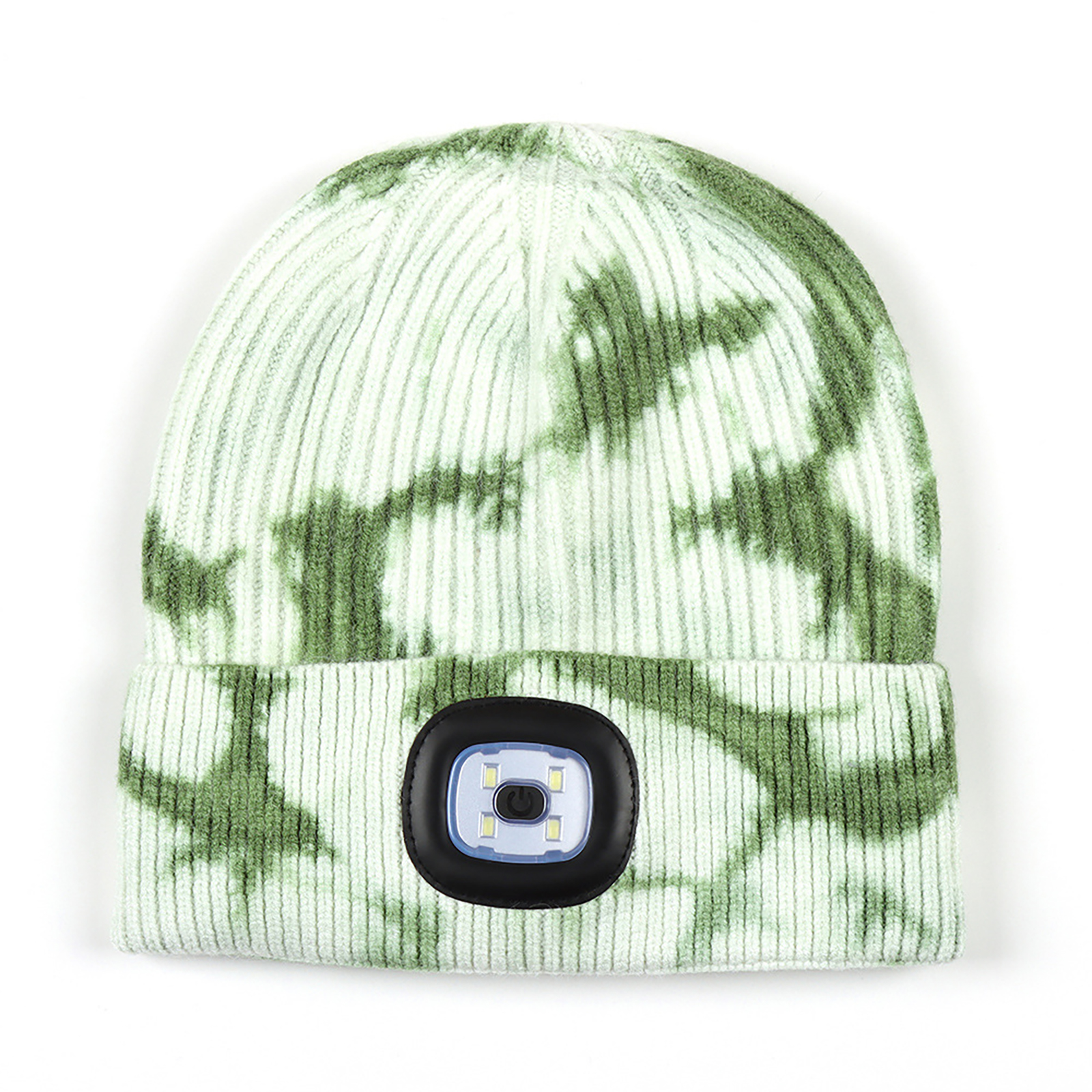 LED Beanie With Light, USB Rechargeable LED Headlamp Beanie Cap, Winter Warm Unisex Knitted Hat For Outdoor Dog Walking Camping Running Hiking, Gifts For Men Women green