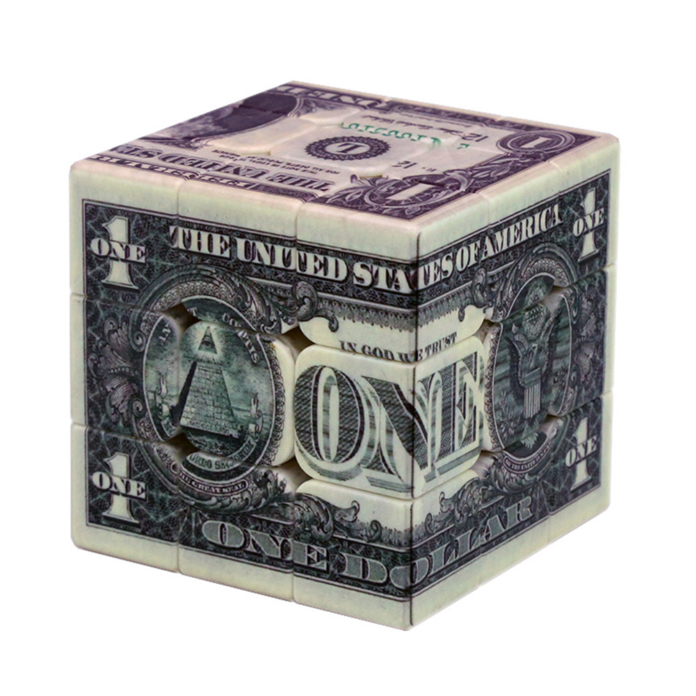 3x3 Magic Cube Paper Money Pattern Printing Speed Cube Educational Toys