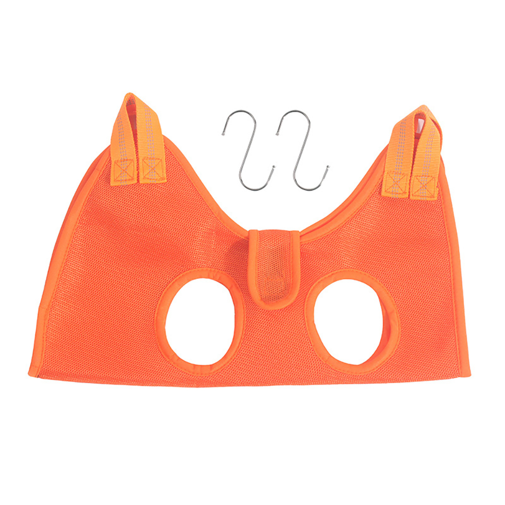 Dog Grooming Hammock, Dog Grooming Sling With Nylon Extended Webbing, Steel S-hook, Breathable Mesh, Dog Hanging Harness Holder For Brushing Teeth, Cutting Nails Plus girdle orange M
