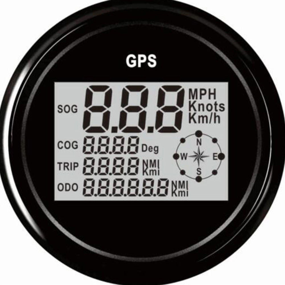 Wholesale Digital Car Speedometer GPS Odometer 85mm 0999 knots km/h