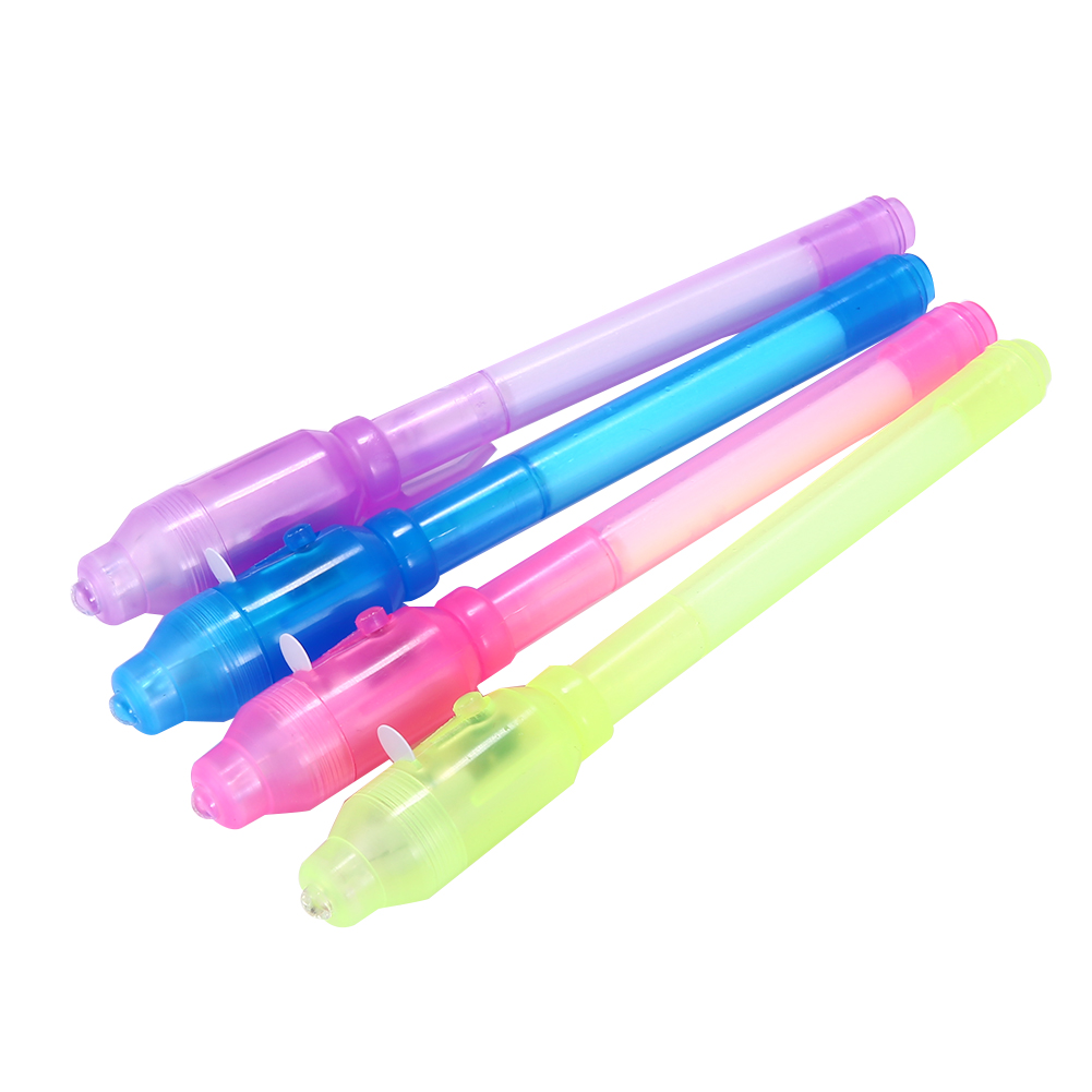 [US Direct] HotVally Invisible Ink Pen with Built in UV Light Magic Marker Secret Message (4)