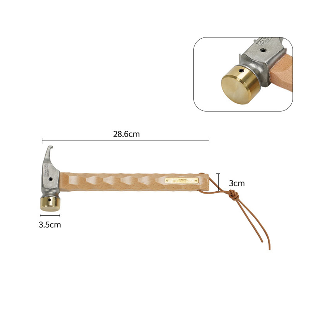 Camping Hammer Tent Nail Puller Diamond-shaped Beech Wood Handle