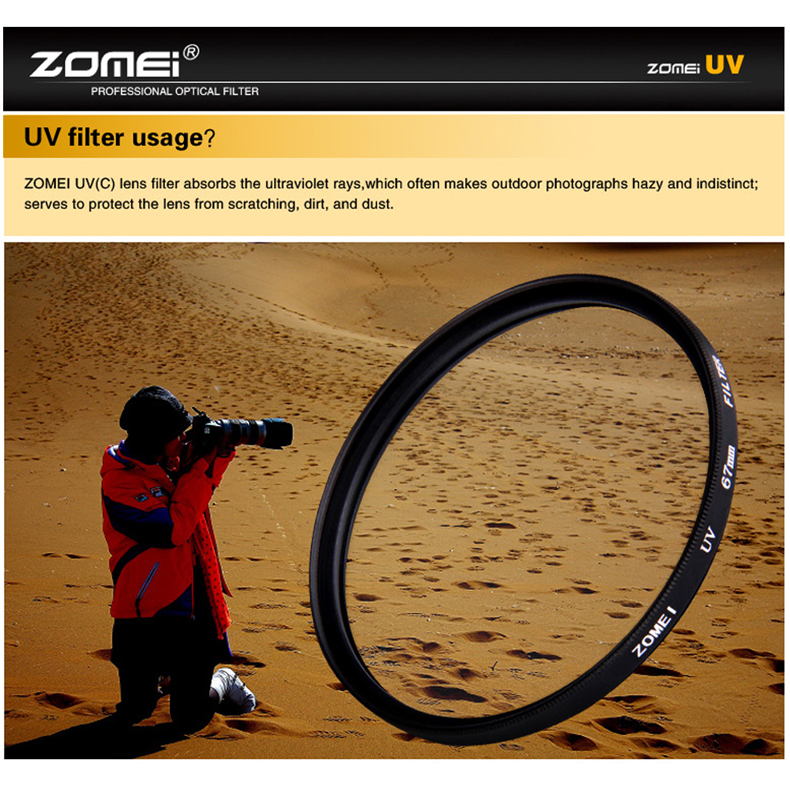 ZOMEI Ultra-Violet UV Filter Lens Protector for SLR DSLR Camera 37mm