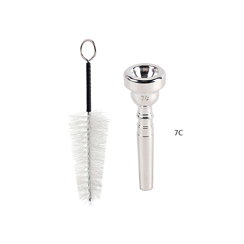 7C Trumpet Mouthpiece With Brush Set Metal Mouthpiece Set Musical Instrument Accessories
