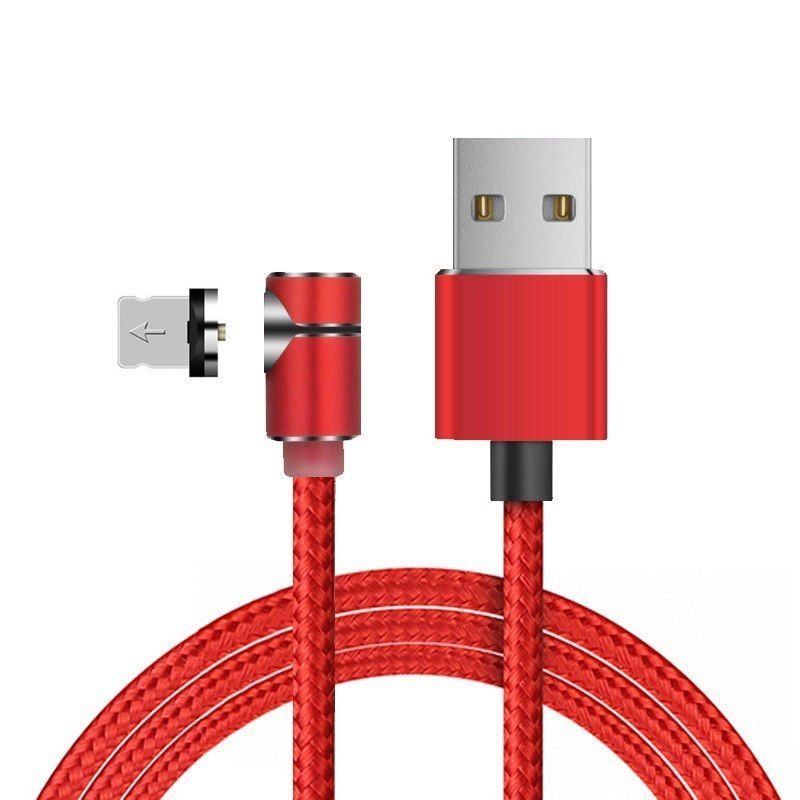 360° Magnetic Charging Cable for Apple Plug Micro USB Type-c red