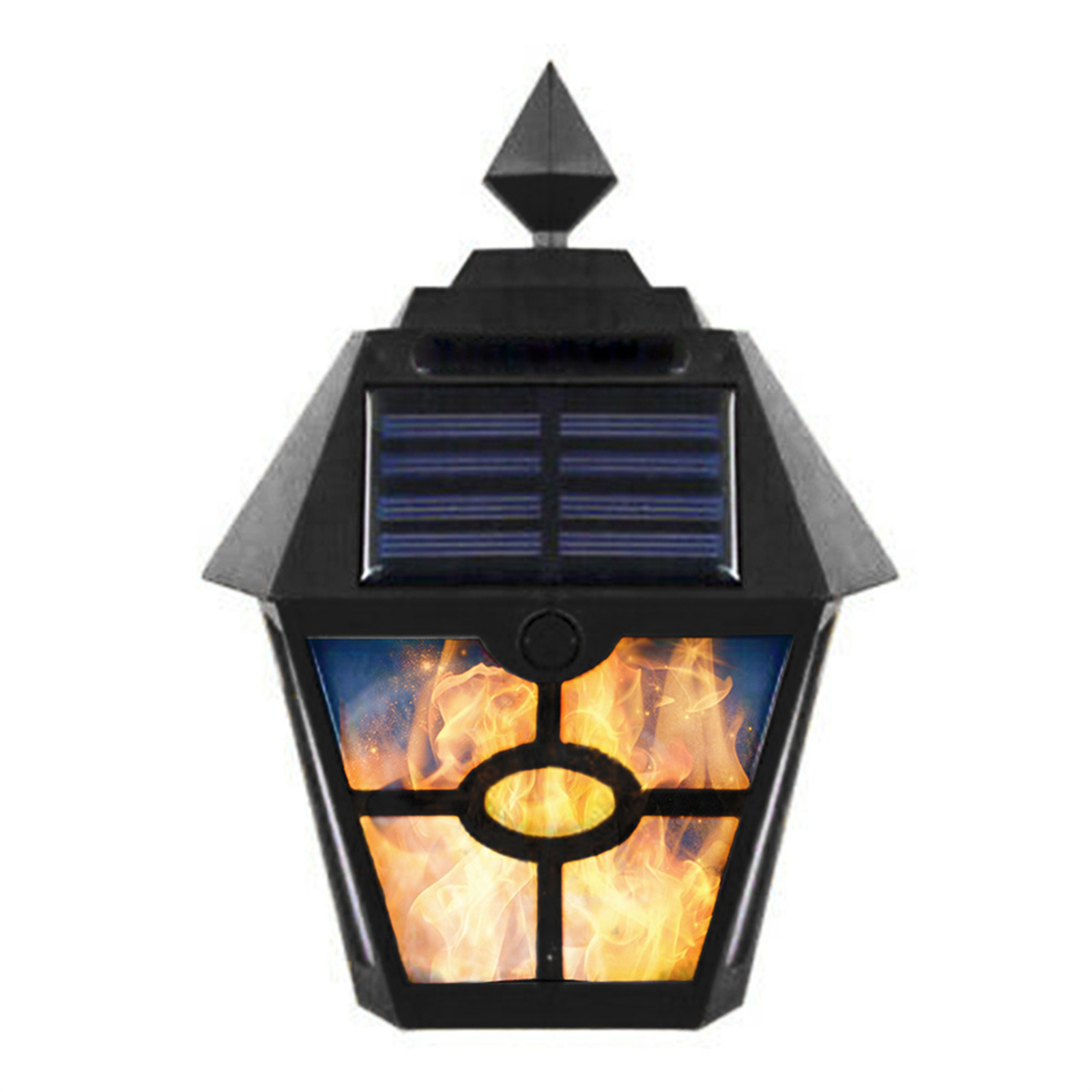 Led Solar Wall Light Waterproof Flame Lamp With Solar Panels For Pane Yard Fence Garden Decoration Retro Wall Lamp