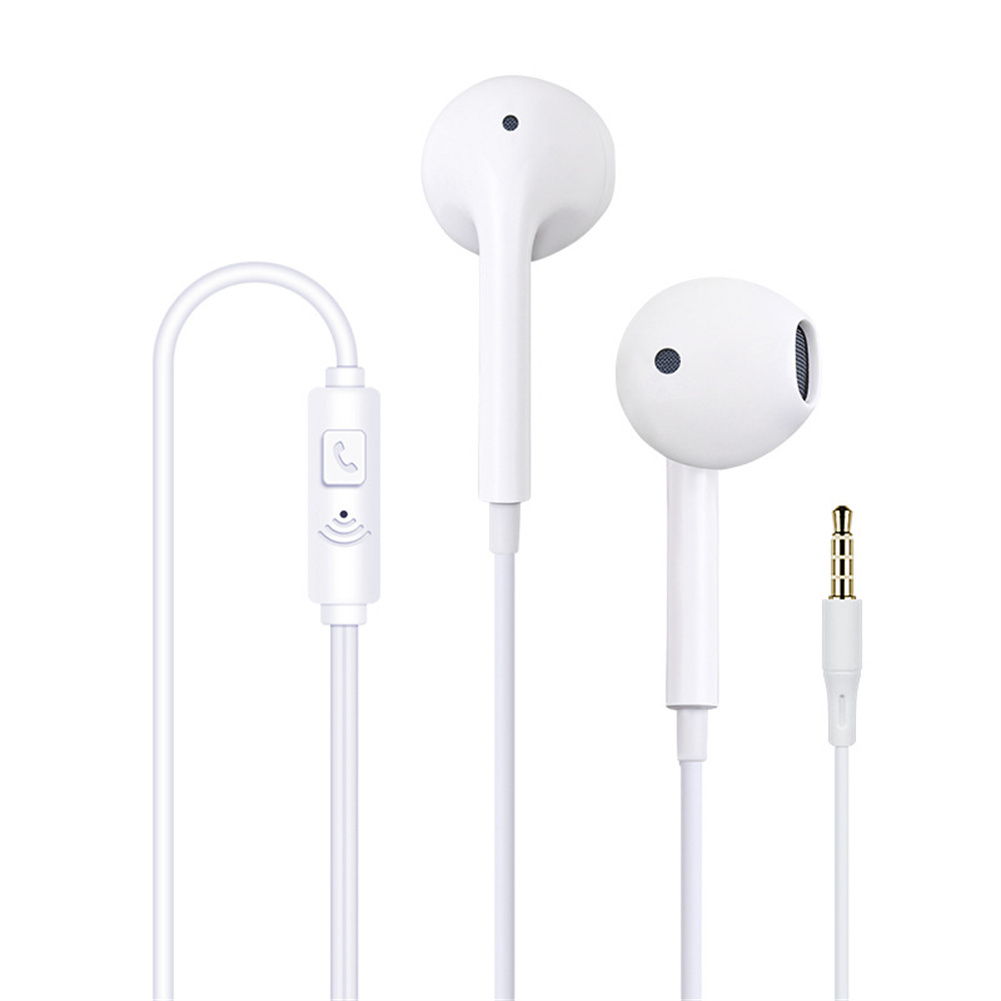 Wired Headphones with Microphone Hands-free Calls Subwoofer Music Earplugs