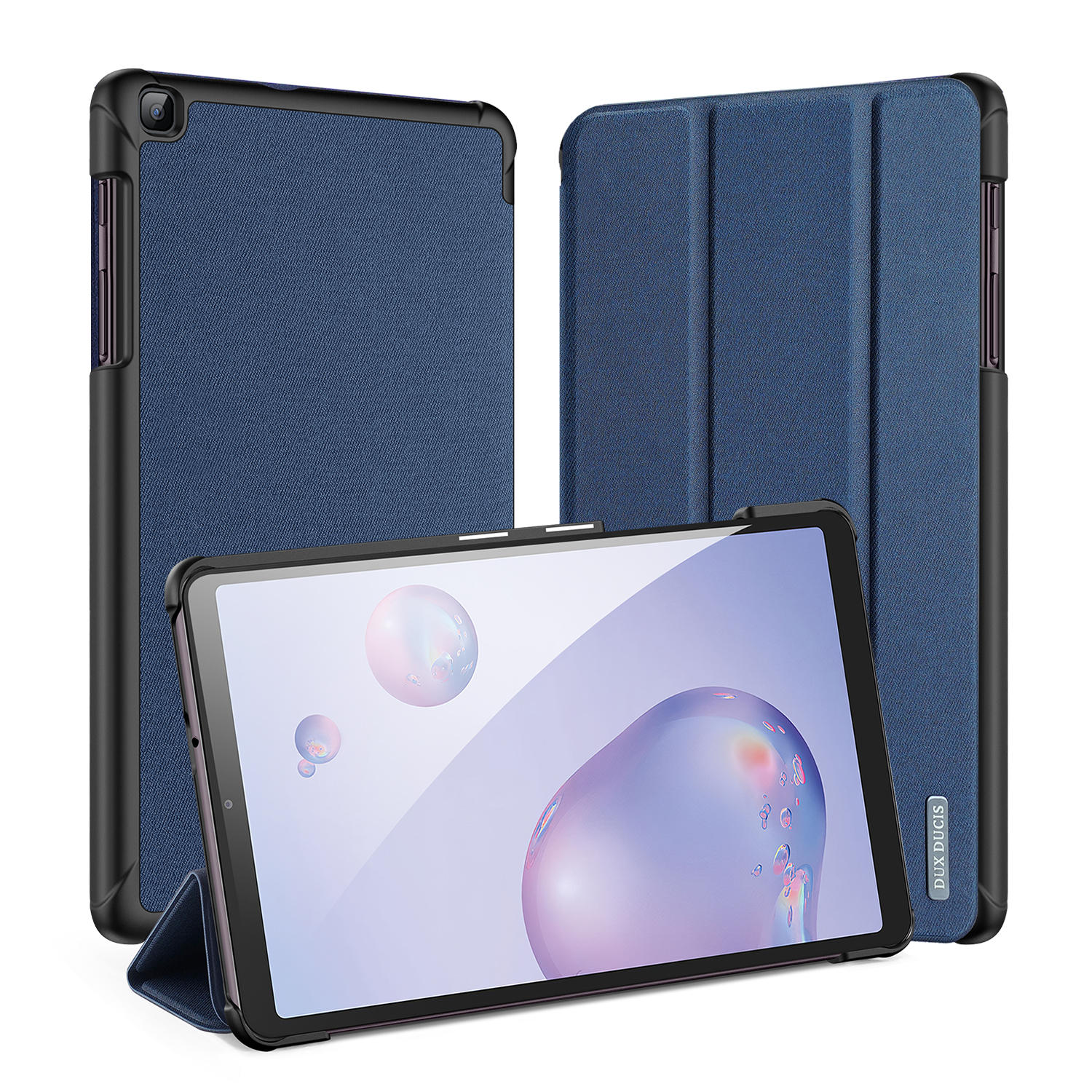 DUX DUCIS For Samsung Galaxy Tab A 8.4  2020 Simple Solid Color Smart PU Leather Case Anti-fall Protective Stand Cover with Sleep Function  Royal blue