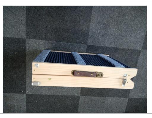 US 1pcs Wooden Simplified Foldable Pet Ramp (customized 2) blue + primary color