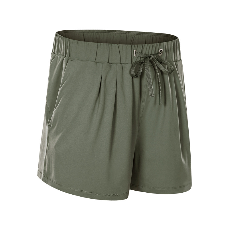 Women Athletic Shorts Elastic Waist Loose Breathable Sports Casual Shorts For Sports Fitness Yoga Running green 12