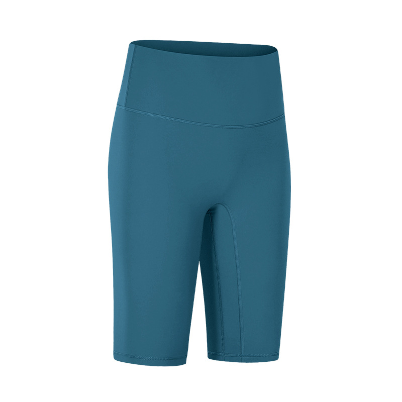 Biker Shorts For Women Elastic Slim Solid Color Athletic Pants For Yoga Fitness Outdoor Sports Running dark peacock blue 10