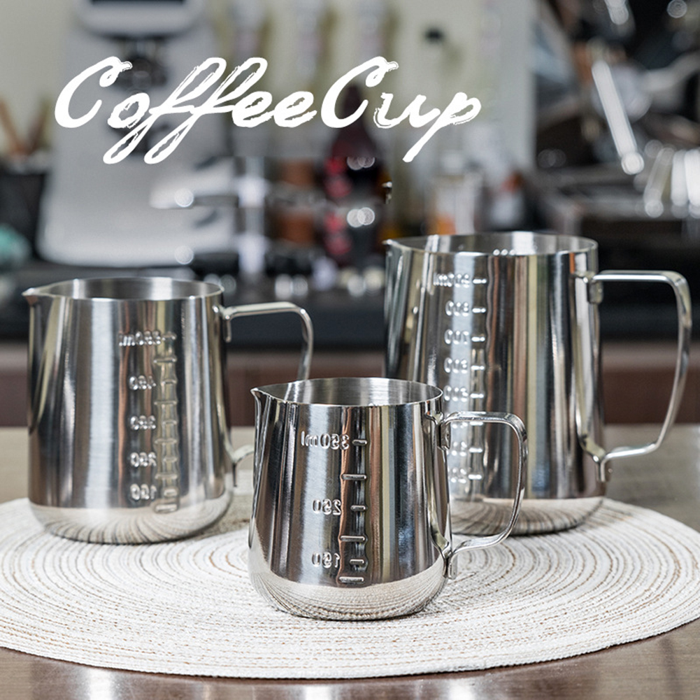 Milk Frother Cup Milk Frothing Pitcher 304 Stainless Steel Milk Coffee Cappuccino Latte Art Espresso Machine Accessories 350ml