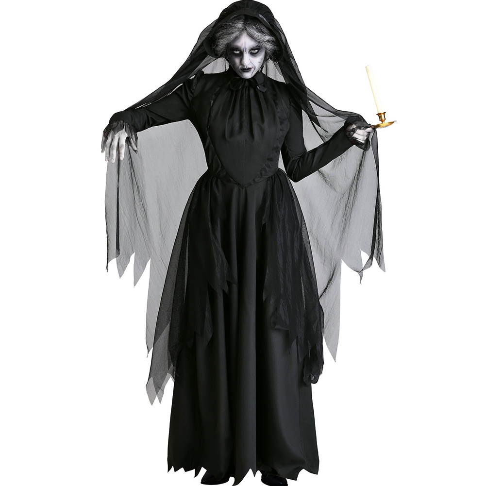 halloween costume long black dress