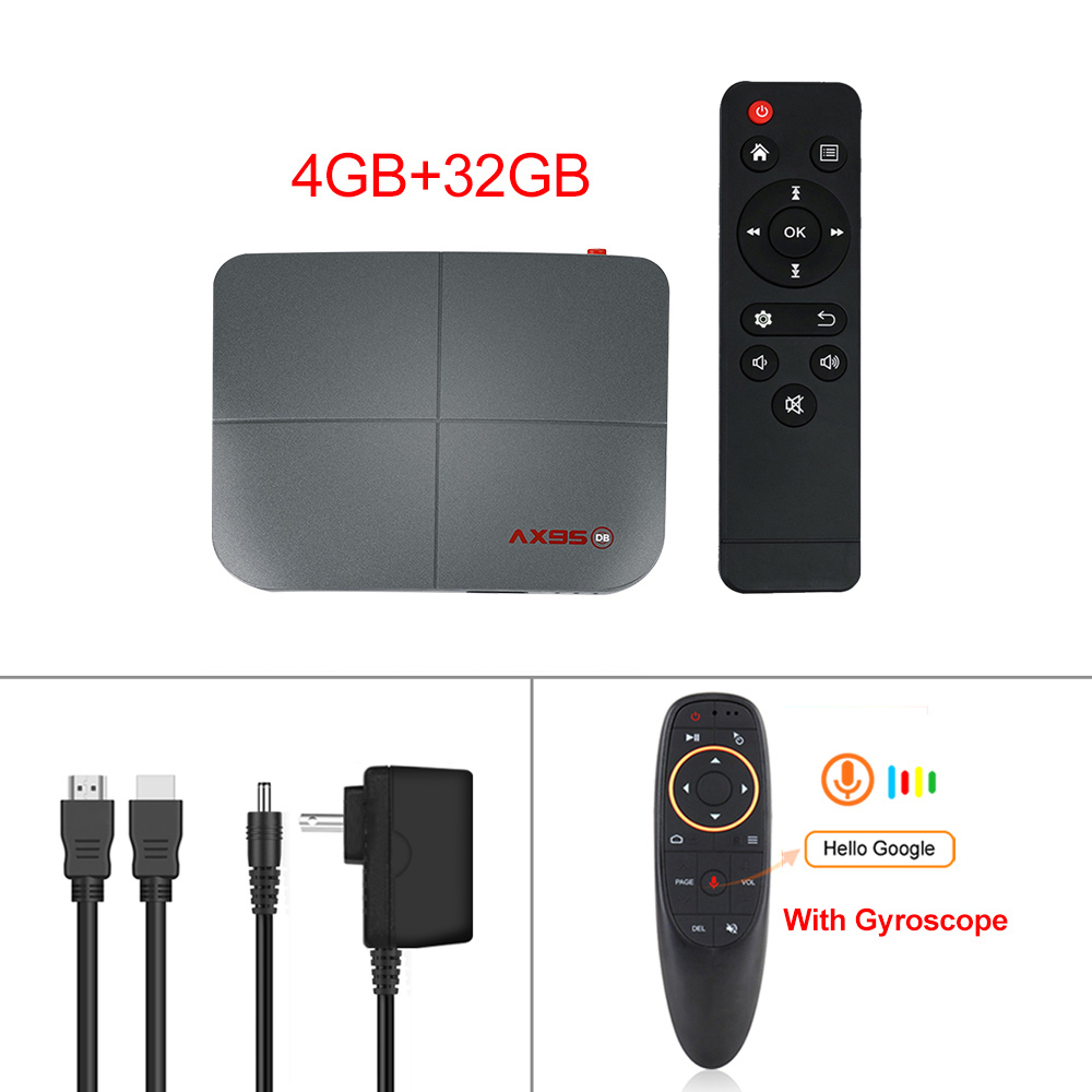 1 Abs Material Ax95 Smart Tv  Box Android 9.0 Supports Dolby Tv Version Google Store 4+32G_European plug+G10S remote control