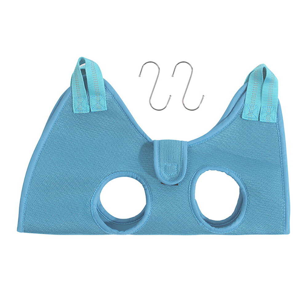 Dog Grooming Hammock, Dog Grooming Sling With Nylon Extended Webbing, Steel S-hook, Breathable Mesh, Dog Hanging Harness Holder For Brushing Teeth, Cutting Nails Plus girdle blue M