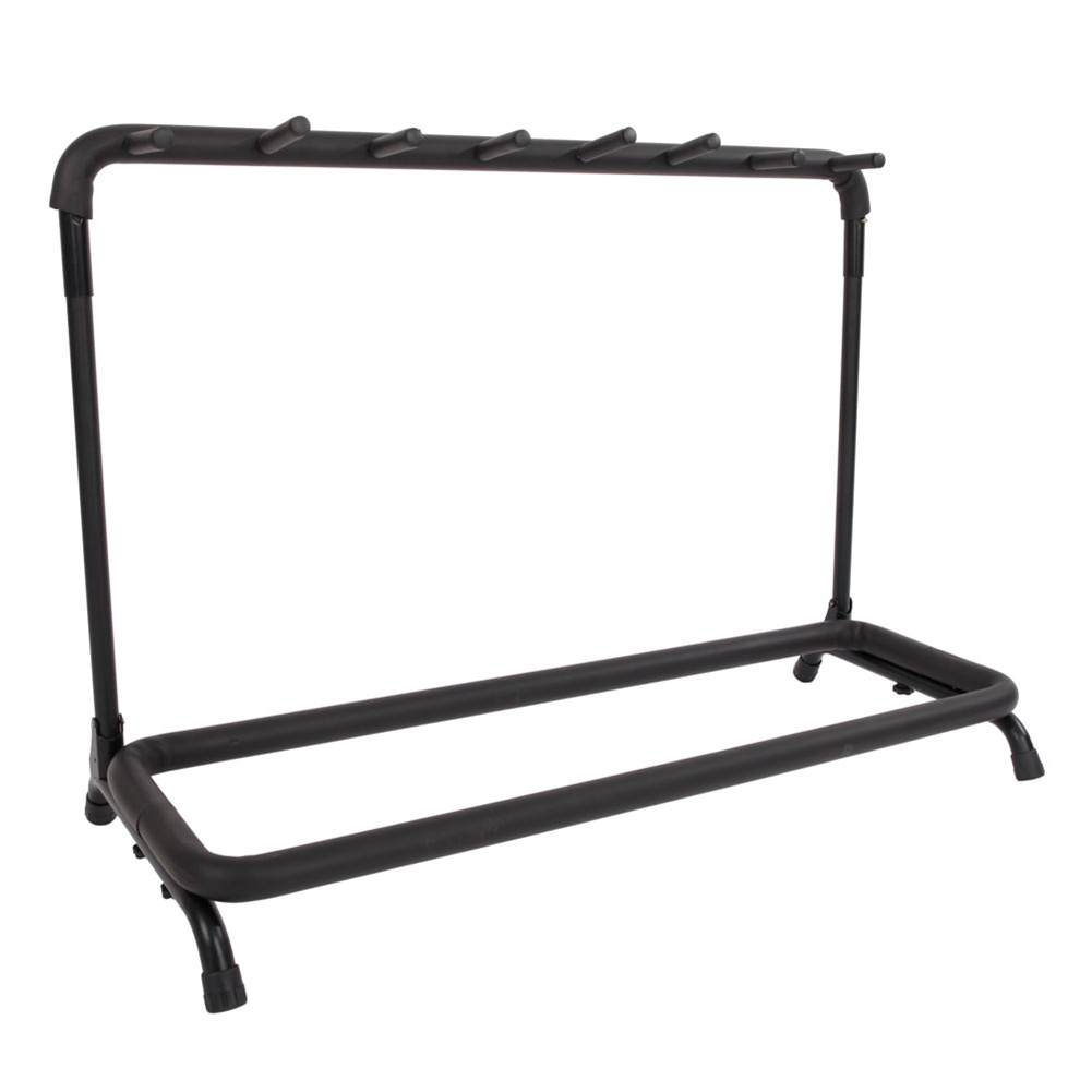 US Multi Guitar Stand Rack Round Tube Shelf Type 7-slot Display Holder Black