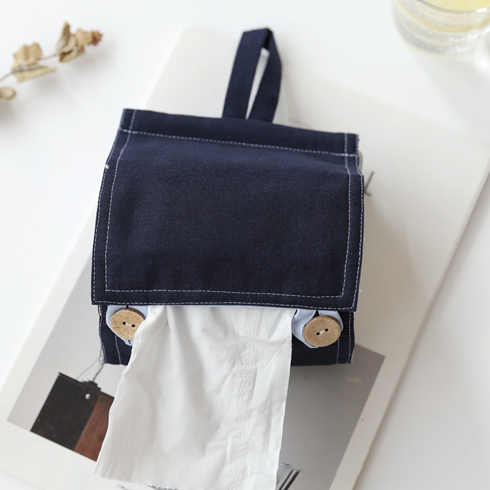 Household Solid Color Cotton Linen Tissue Box