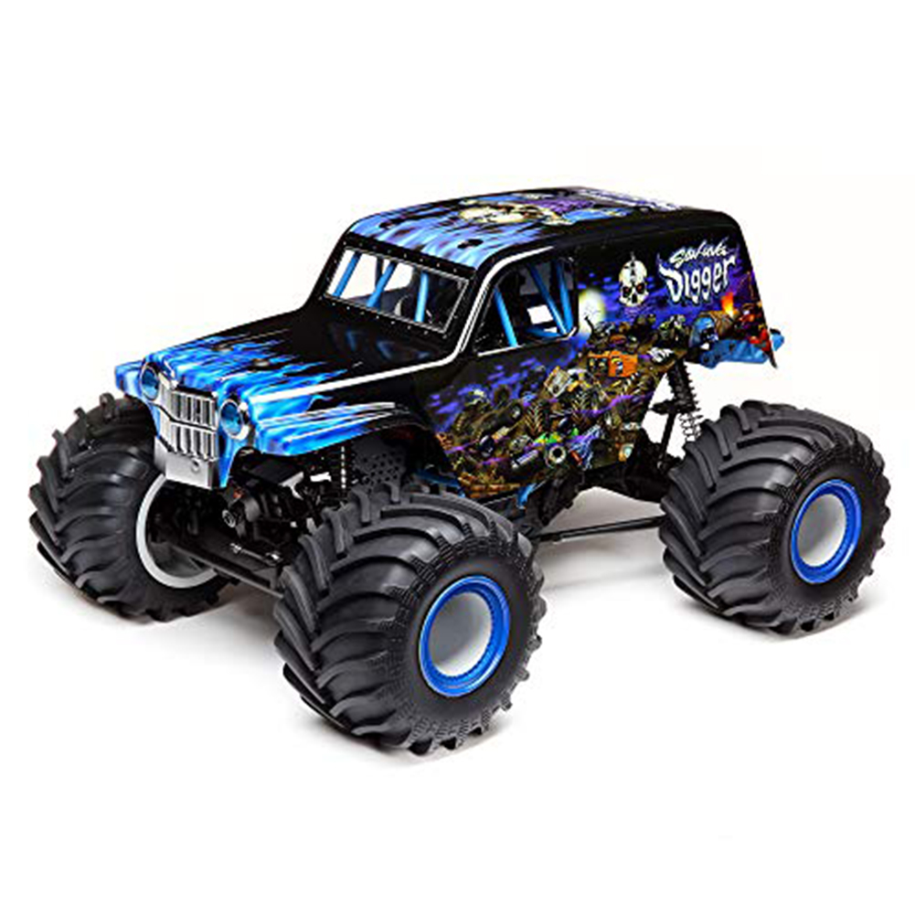 RC Car LOSI LMT 4WD Solid Axle Monster Truck Brushless Electric Remote Control Off-Road Model Vehicle blue