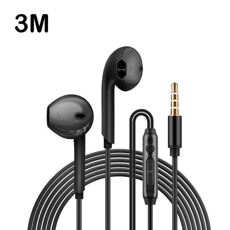 3.5mm Universal Wired  Headset Earbuds In-ear Earphone With Microphone Portable Earphone black