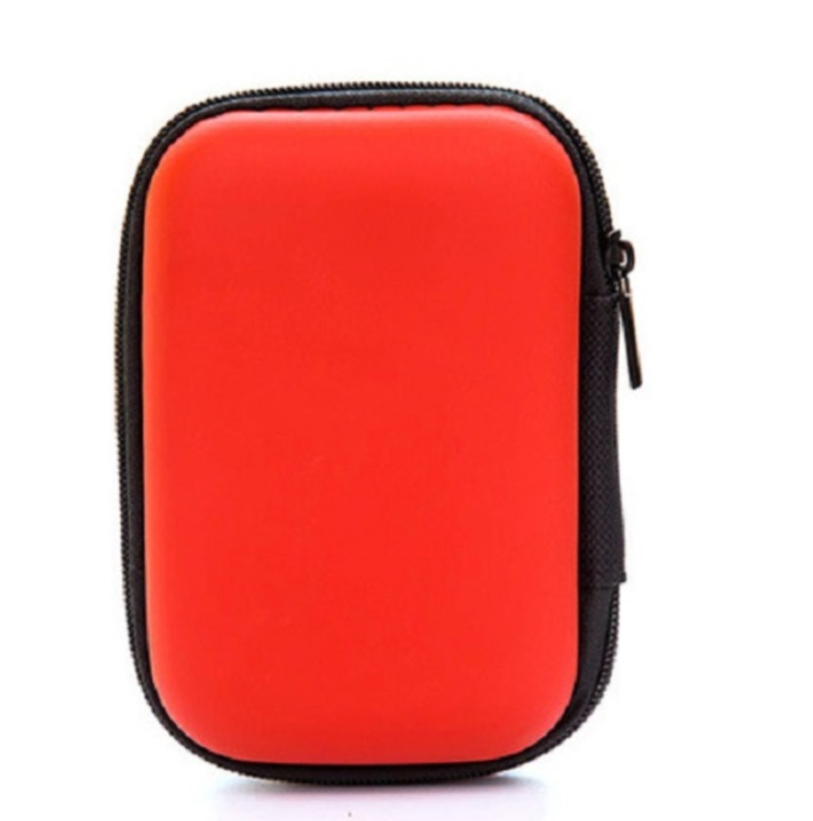 Hard Earphone Case Eva Leather Headphone Storage Bag Protective Usb Cable Organizer Portable Earbuds Pouch Box Red