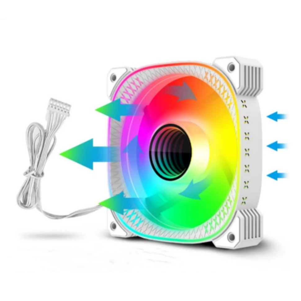 COOLMOON TY1 CPU Case Fan 120mm ARGB Case Cooler Fan 6PIN 5V ARGB Fans PC Case Cooling Mute Ventilador white reverse