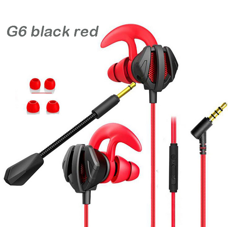 Gaming Earphone For Pubg PS4 CSGO Casque Games Headset With Mic Volume Control PC Gamer Earphones Black red