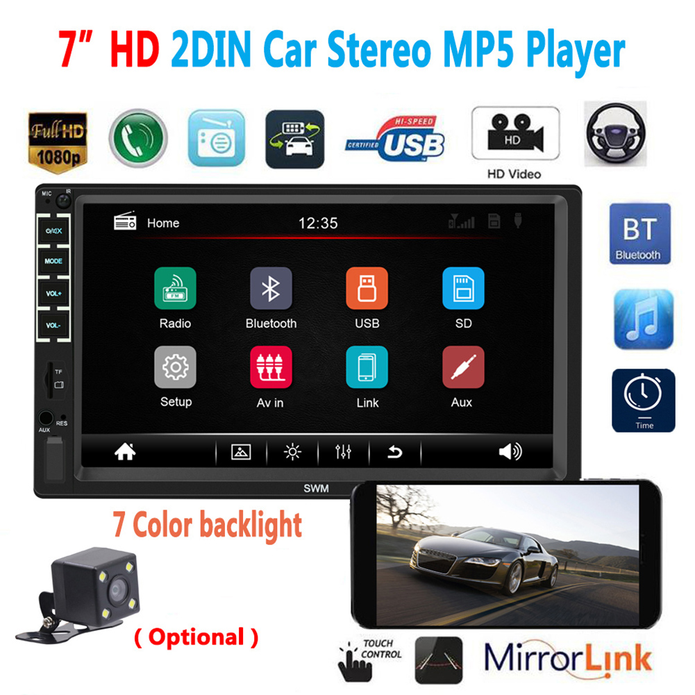 Wholesale N7 2DIN 7 Inches HD Car Bluetooth MP5 Player USB Flash Disk Radio Video Display With 