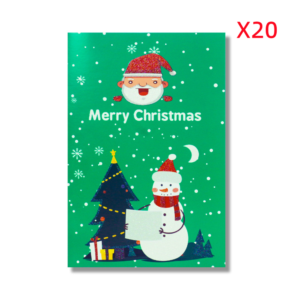 20pcs Merry Christmas Happy New Year Greeting Card Santa-claus Elk Cards