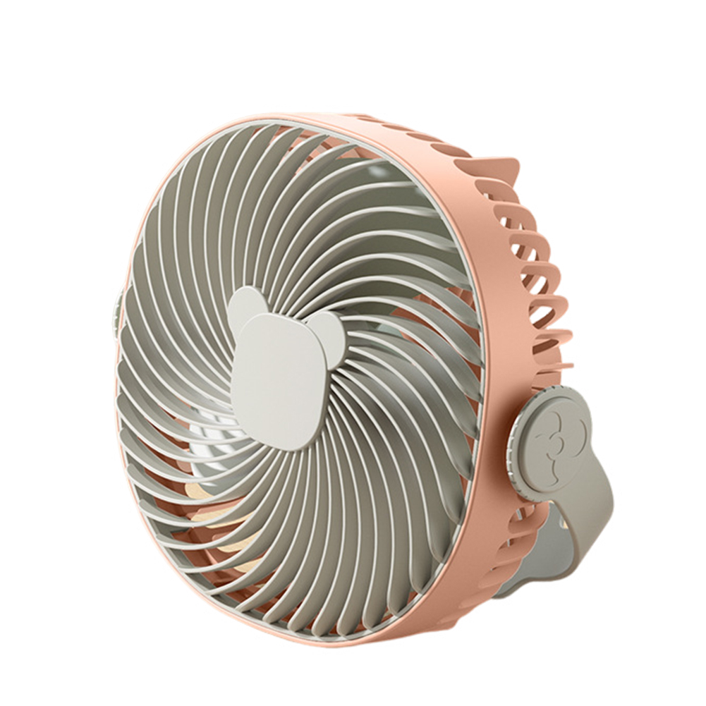 Portable Fan, Personal Desk Fan With 3 Speeds, Night Light, 3 Blades, Hook, Built In High-capacity Battery, USB Charge Camping Portable Fan For Bedroom pink