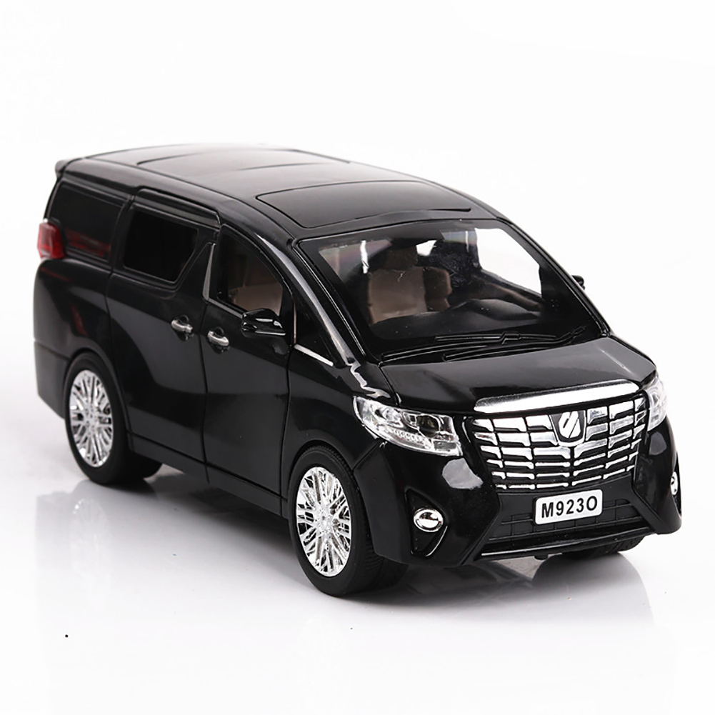 1:24 Alloy Car Model Simulation Metal Vehicle with Light Sound Doors Trunk  Engine Hook Open Classic SUV for Collection Decoration black