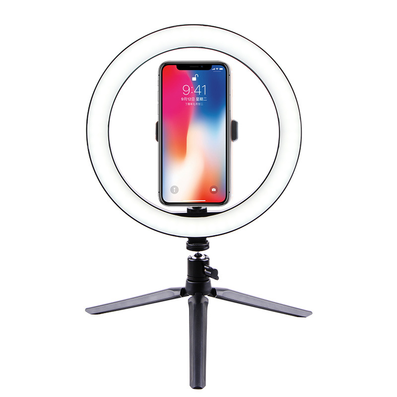 Selfie Ring Light LED Circle Light USB LED Desktop Lamp with Stand Dimmable LED Fill Light for Live Stream Photograph Desktop stand + 26cm fill light + built-in phone clip
