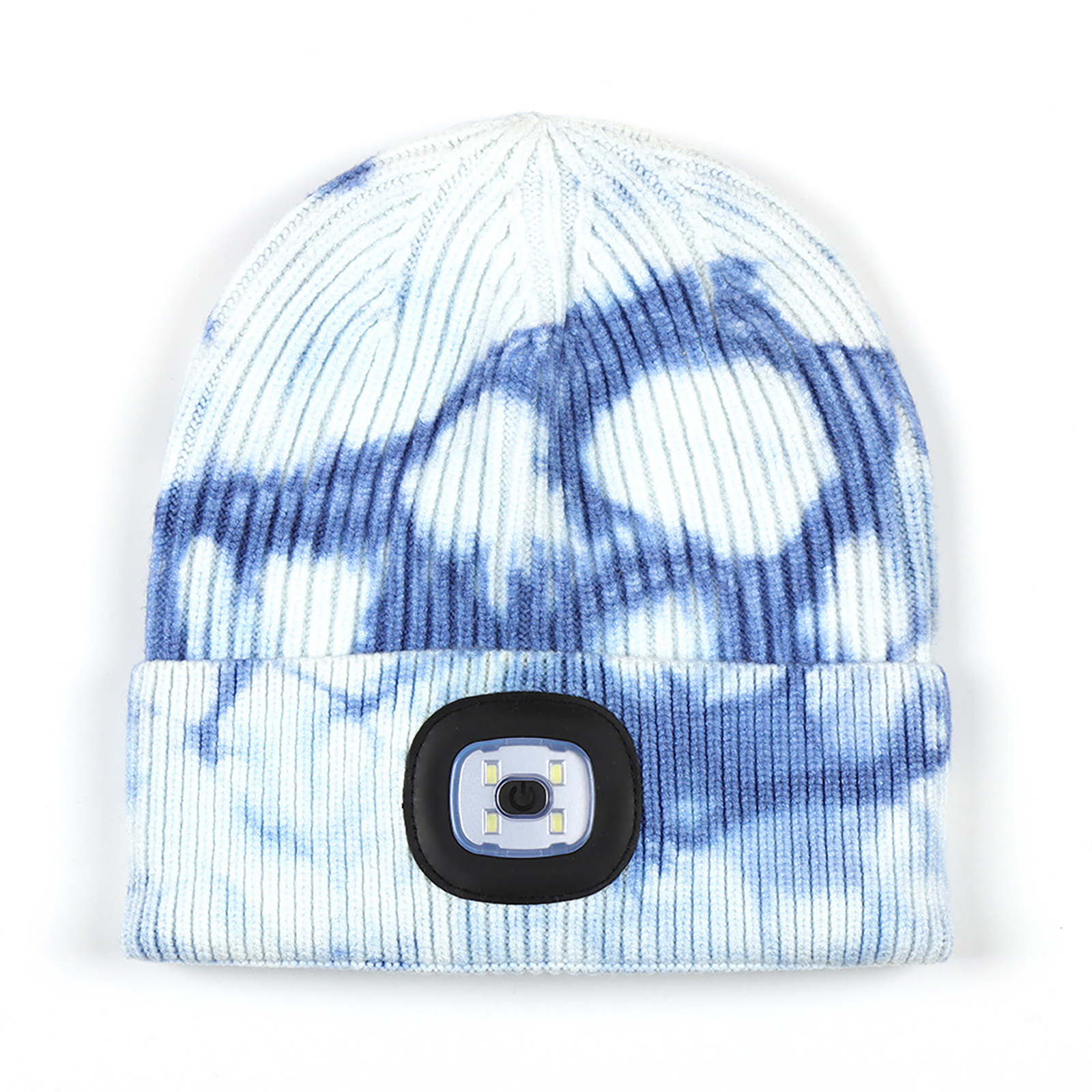 LED Beanie With Light, USB Rechargeable LED Headlamp Beanie Cap, Winter Warm Unisex Knitted Hat For Outdoor Dog Walking Camping Running Hiking, Gifts For Men Women blue