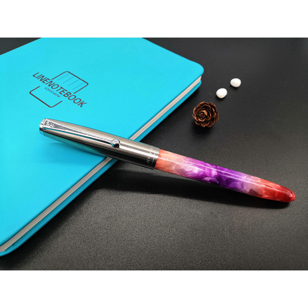 Acrylic Pen Classic Translucent Business Signature Student Pen for School Office Pink acrylic_Dark tip 0.8MM