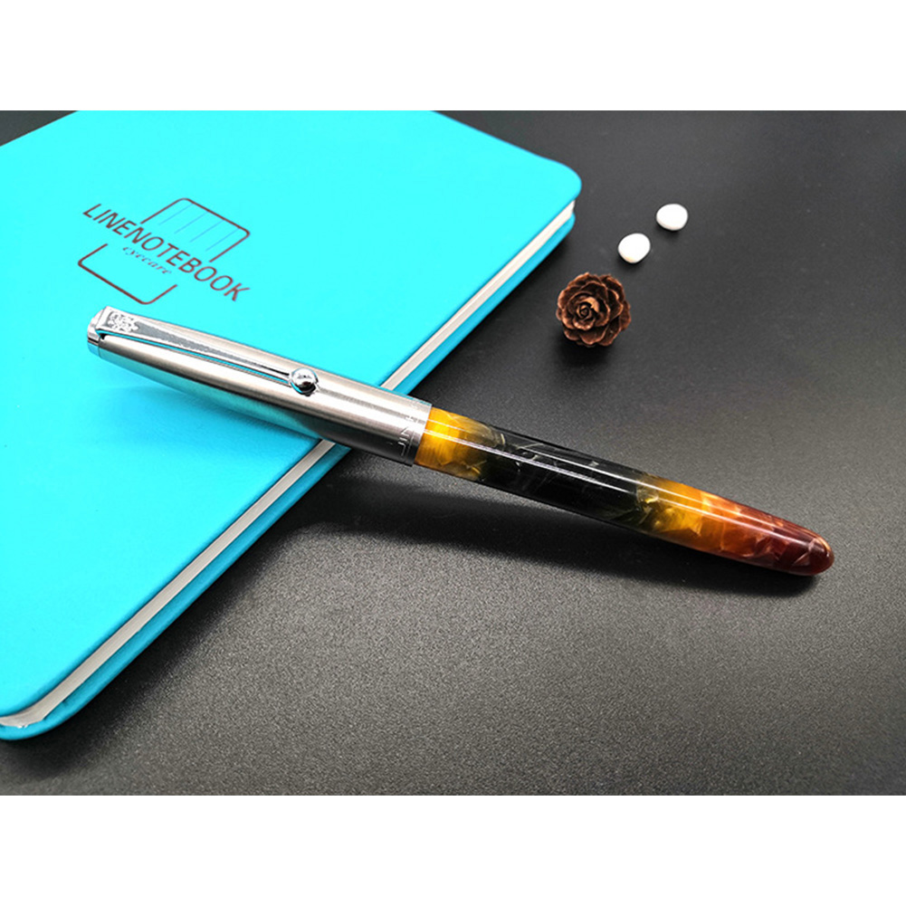 Acrylic Pen Classic Translucent Business Signature Student Pen for School Office Brown acrylic_Dark tip 0.8MM