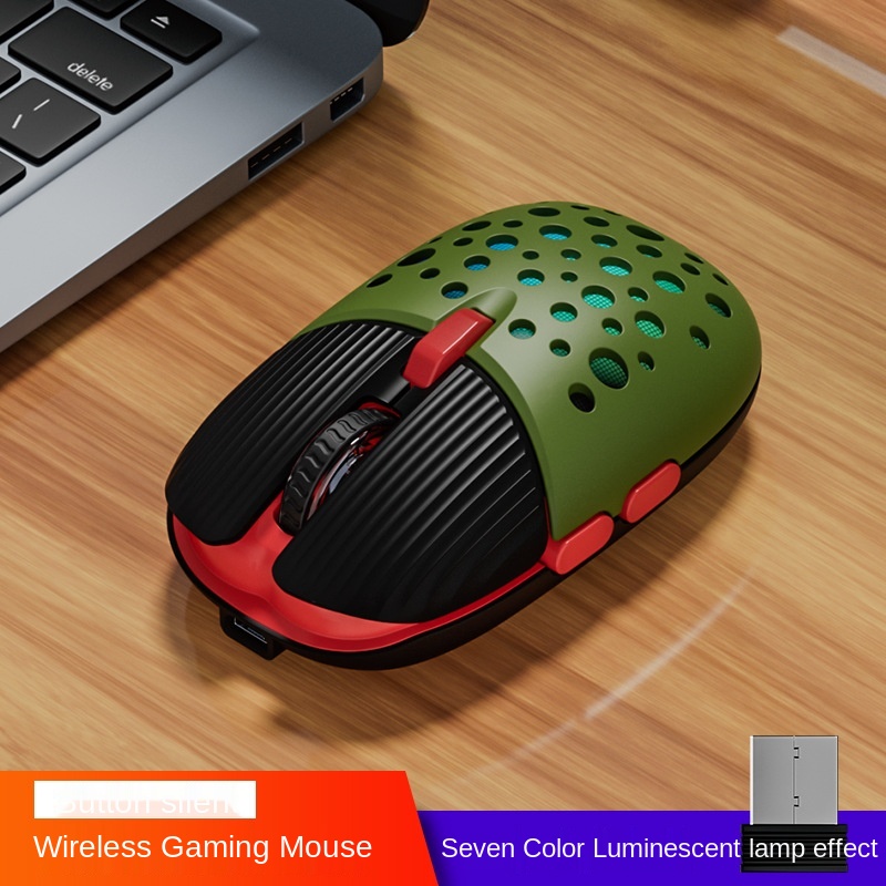 Bm900 Wireless 2.4g Desktop Computer  Mouse Charging Gaming Electronic Sports Silent Luminous Mouse Laptops Notebook Accessories green