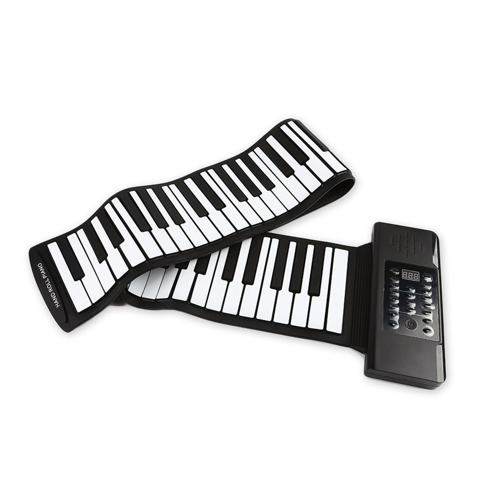 61 Keys 88 Keys Roll Up Piano Flexible Soft Electronic Digital Piano Roll Up Keyboard Piano Portable Piano for Beginner 88 Keys Black