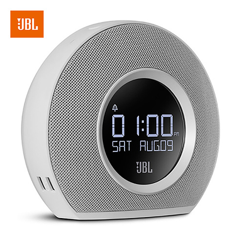 JBL Horizon Bluetooth Speaker Wireless Alarm Clock FM Radio LED Ambient Light Stereo Sound Desktop Bass white