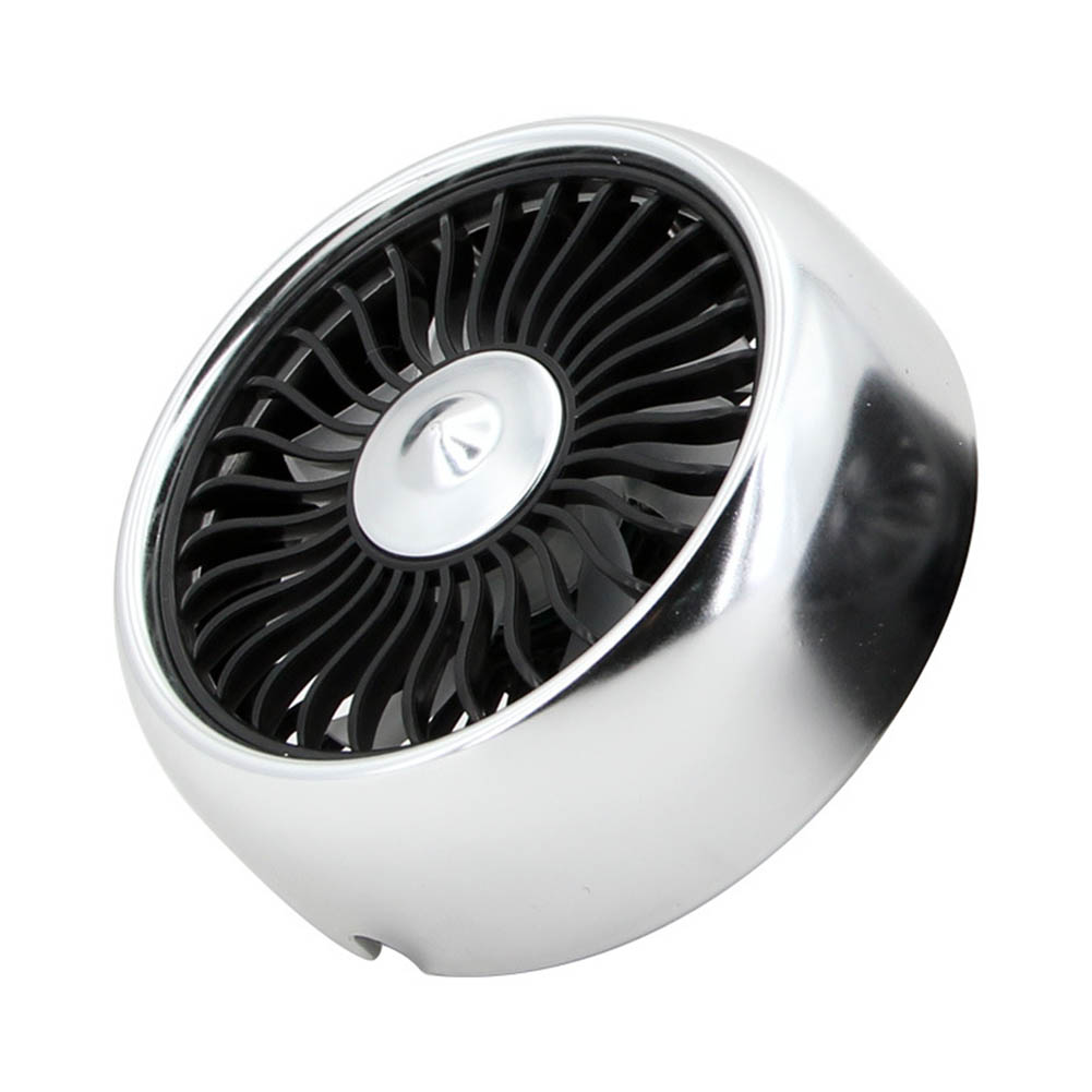 12V Electric Car Fan 360 Degree Rotatable Car Auto Cooling Air Circulator Fan Air outlet - silver