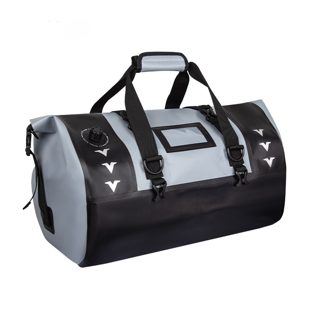 Motorcycle Waterproof Luggage Tail Bag, All-weather Large Capacity Saddle Bags Powersports Saddlebags With Reflective Design, Bike Accessories black silver 40L