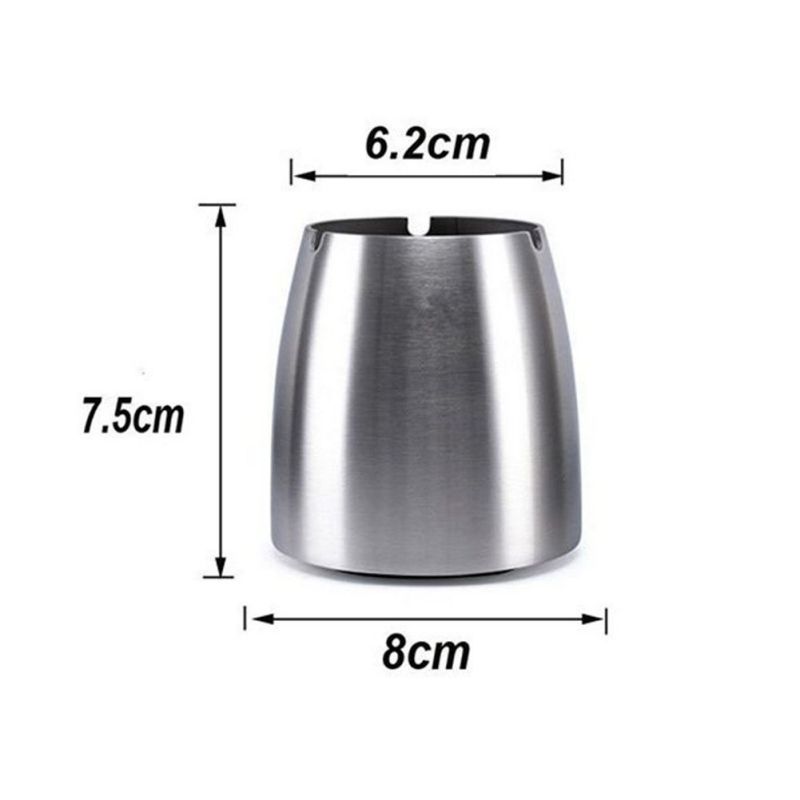 Fashion Stainless Steel Ashtray Outdoor Wind Ashtray for Garden Terrace Balcony Silver S