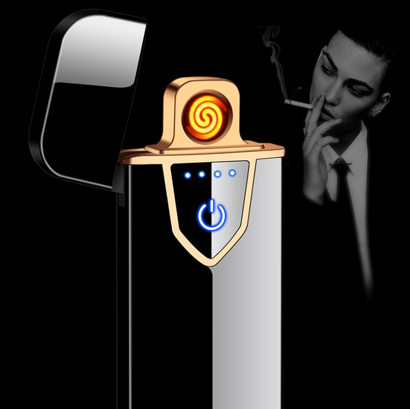 Electric Cigarette Lighter USB Charging UltraThin Windproof Flameless