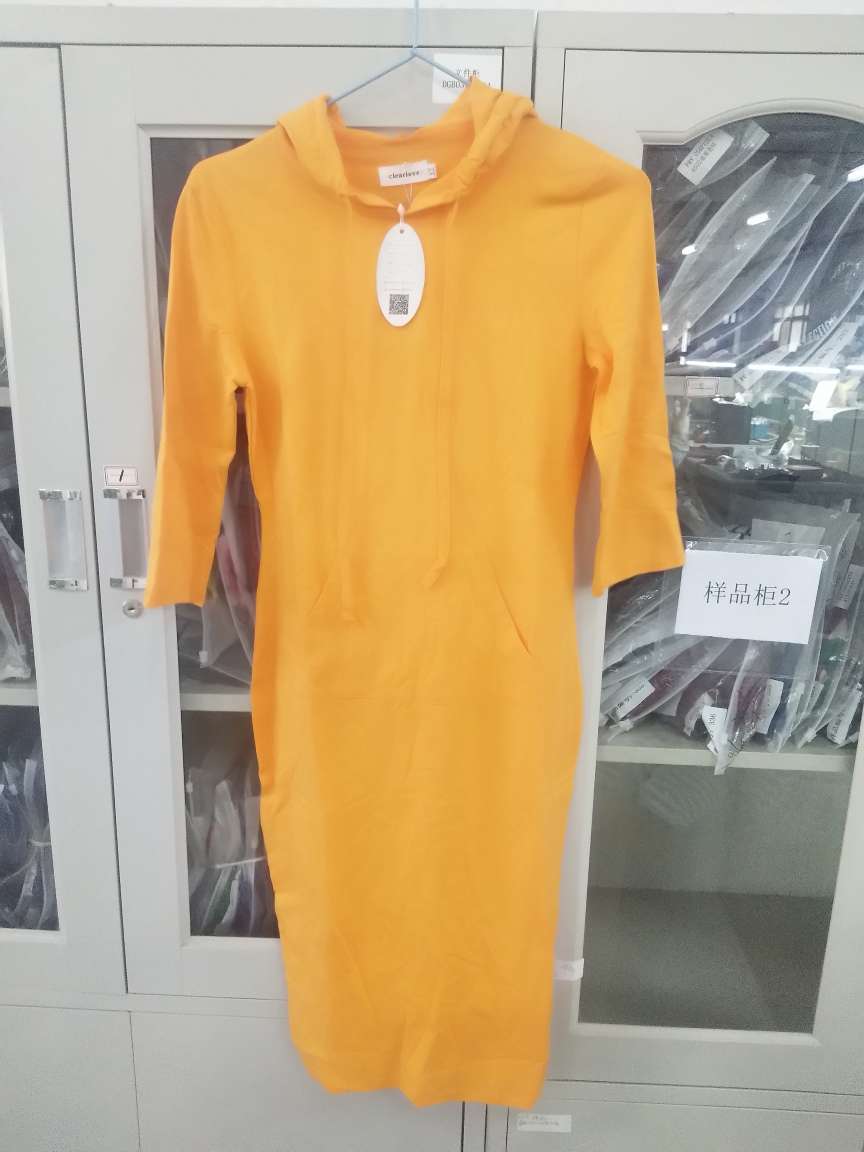 US CLEARLOVE Women's Casual Long Sweatshirts 3/4 Sleeve Hooded Bodycon Dress with Kangaroo Pocket